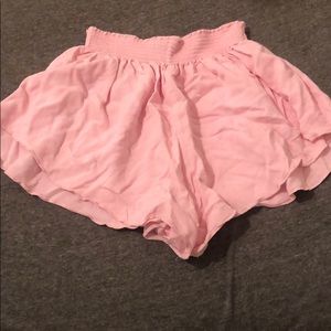 flowy pink shorts